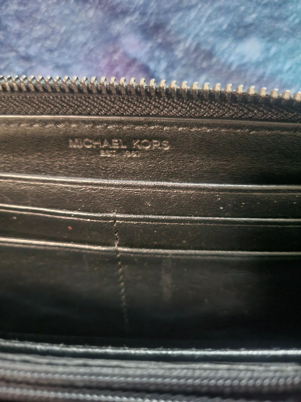 Women's Black Zip Wallet Organizer